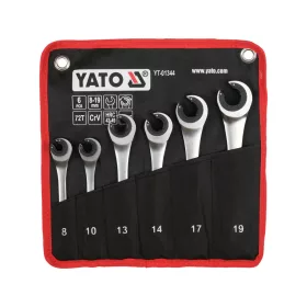 Yato 6 darabos kulcskészlet félnyitott racsnival 8-19 mm