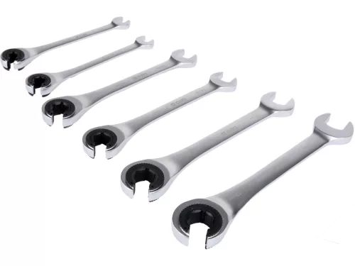 Yato 6 darabos kulcskészlet félnyitott racsnival 8-19 mm