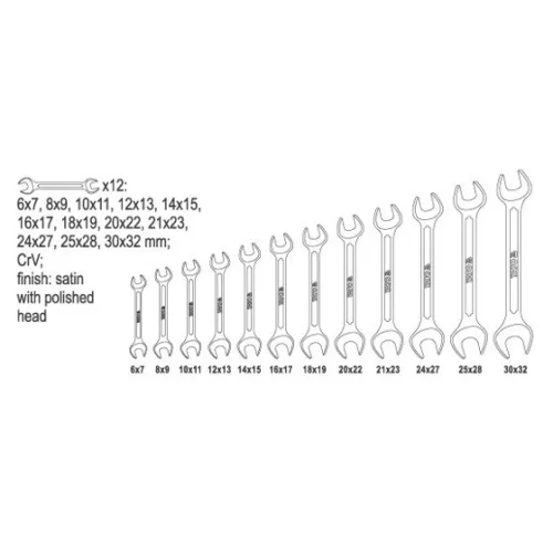 Yato villáskulcs készlet 12 részes 6-32 mm