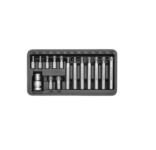 Yato torx 15 részes bit készlet, 30/75 mm - 1/2 col