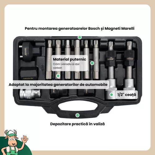 Yato generátor javító készlet 13 részes 1/2" CrV