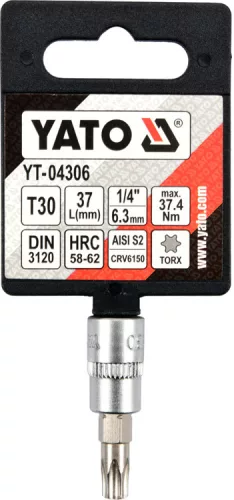 Yato torx 30 bithegy dugófejjel, 1/4 col - CrV