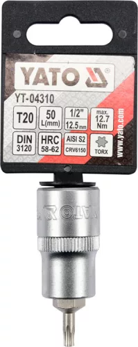 Yato torx 20 bithegy dugófejjel, 1/2 col - CrV
