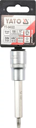 Yato torx 27 bithegy dugófejjel, 1/2 col - CrV - hosszított