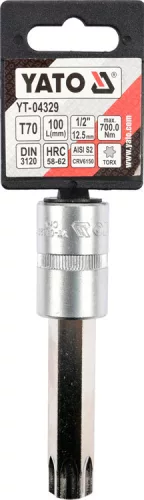 Yato torx 70 bithegy dugófejjel, 1/2 col - CrV - hosszított
