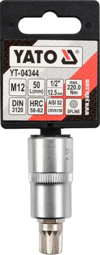 Yato spline bithegy dugófejjel, 1/2 col - CrV - M12
