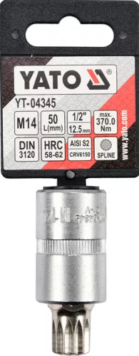 Yato spline bithegy dugófejjel, 1/2 col - CrV - M14