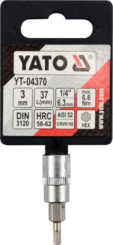 Yato imbusz bithegydugófejjel, 3 mm - 1/4 col - CrV