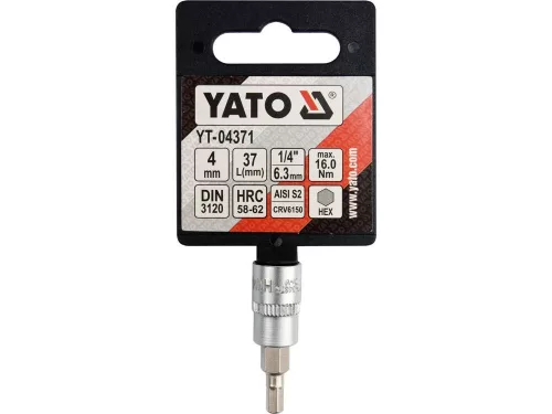 Yato imbusz bithegydugófejjel, 4 mm - 1/4 col - CrV
