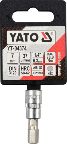 Yato imbusz bithegy dugófejjel, 7 mm - 1/4 col - CrV
