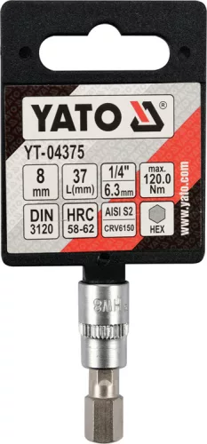 Yato imbusz bithegy dugófejjel, 8 mm - 1/4 col - CrV