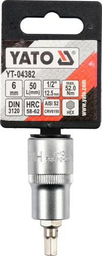 Yato imbusz bithegy dugófejjel, 6 mm - 1/2 col - CrV