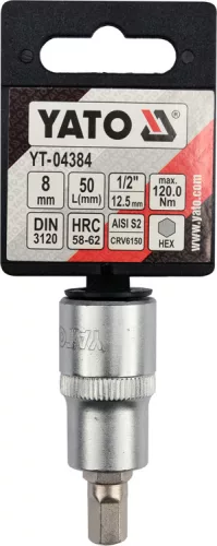 Yato imbusz bithegy dugófejjel, 8 mm - 1/2 col - CrV