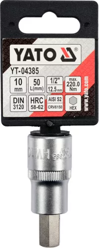 Yato imbusz bithegy dugófejjel, 10 mm - 1/2 col - CrV