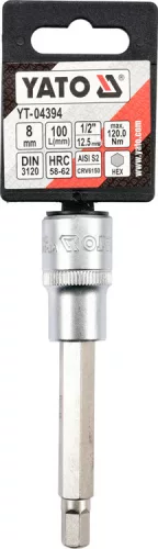 Yato imbusz bithegy dugófejjel, 8 mm - 1/2 col - hosszított