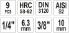 Yato imbusz Bit 9 részes dugókulcs készlet 1/4", 3/8" CrV