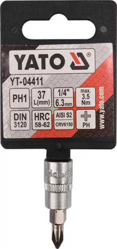 Yato bithegy dugófejjel, 1/4 col - CrV - PH1