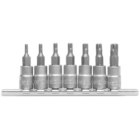 Yato torx bit 7 részes 5-ágú dugókulcs készlet lyukas 1/4" T10-T40 CrV