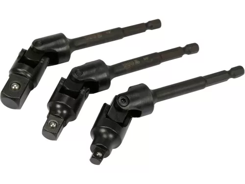 Yato csuklós dugókulcs adapter készlet 3 részes 1/4" Hex -> 1/4" 3/8" 1/2" négyszög CrV
