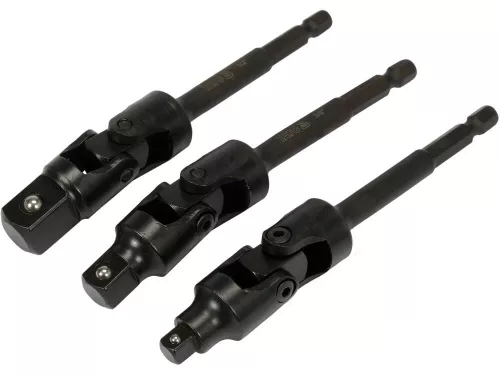 Yato csuklós dugókulcs adapter készlet 3 részes 1/4" Hex -> 1/4" 3/8" 1/2" négyszög CrV