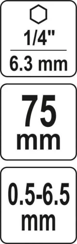 Yato gyorstokmány adapter bitbefogás 1/4" 0,5-6,5 mm