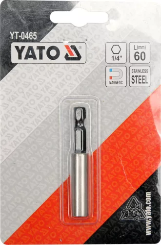 Yato inox mágneses bithegy-tartó, 60 mm - 1/4 col