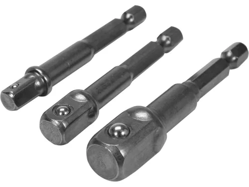 Yato dugókulcs adapter 3 részes készlet 1/4" Hex -> 1/4", 3/8", 1/2" négyszög