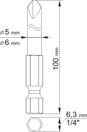 Yato tri-wing bithegy készlet 2 részes NR2 + NR4 x 100 mm