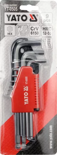 Yato gömbfejű imbuszkulcs készlet 9 részes 1,5-10 mm CrV