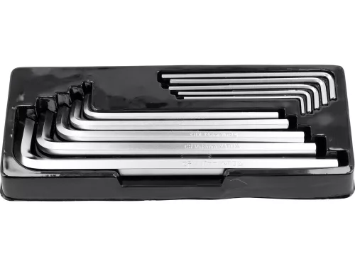 Yato hosszú imbuszkulcs készlet 10 részes 3-17 mm, kazettában CrV