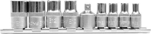 Yato dugókulcs készlet 9 részes külső Torx 1/4", 3/8" CrV