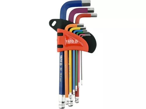 Yato hosszú gömbfejű imbuszkulcs készlet 9 részes 1,5 - 10 mm S2