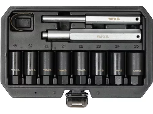Yato gépi dugókulcs készlet 10 részes 18-25 mm biztonsági kerékcsavarokhoz