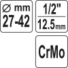 Yato kormányösszekötő rúd szerelő 1/2" 27-42 mm CrMo