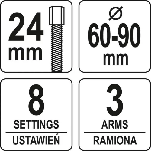 Yato vezérműtengely lánckerék és szíjtárcsa lehúzó 60-90 mm