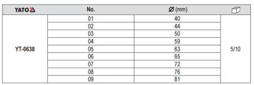 Yato csapágy, szimering, persely ki- és beütő készlet