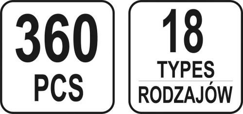 Yato műanyag patent készlet 360 részes Toyota / Lexus