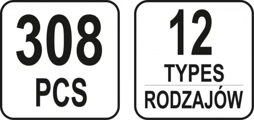 Yato műanyag patent készlet 308 részes Fiat