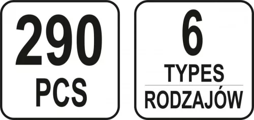 Yato műanyag patent készlet 290 részes BMW