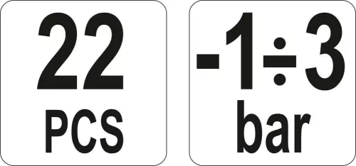 Yato vákuum- és AC-pumpa mérő készlet 22 részes -1÷3 bar