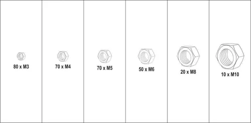 Yato hatlapú inox csavaranya készlet 300 részes M3-M10