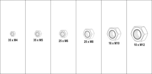 Yato hatlapú önzáró csavaranya készlet 146 részes M4-M12