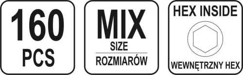 Yato hernyócsavar készlet 160 részes