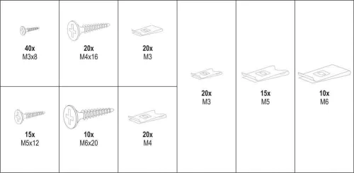 Yato karosszérria csavar és alátét készlet 170 részes
