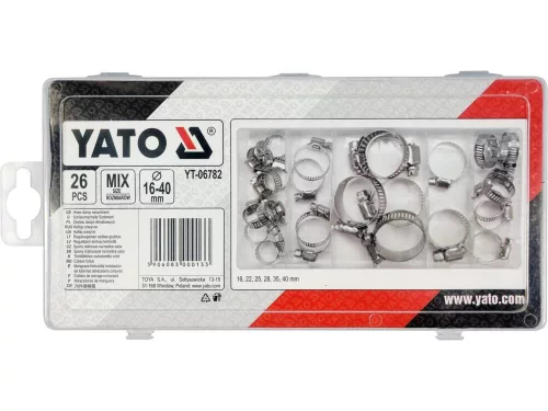 Yato tömlőbilincs készlet 26 részes 16-40 mm