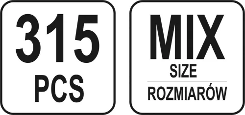 Yato hasított illesztőszeg készlet 315 részes