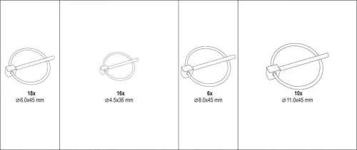 Yato rugós biztosítószeg készlet 50 részes