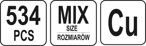 Yato olajteknő rézcsavar és alátét készlet 534 részes