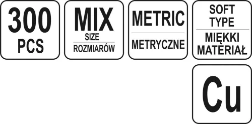 Yato réz alátét készlet 300 részes