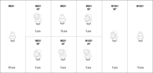 Yato zsírzógomb (zsírzófej) készlet 110 részes